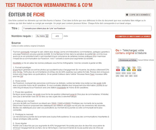 textmaster fiche