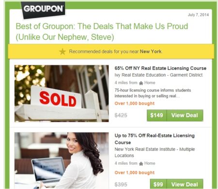 Emailing Groupon