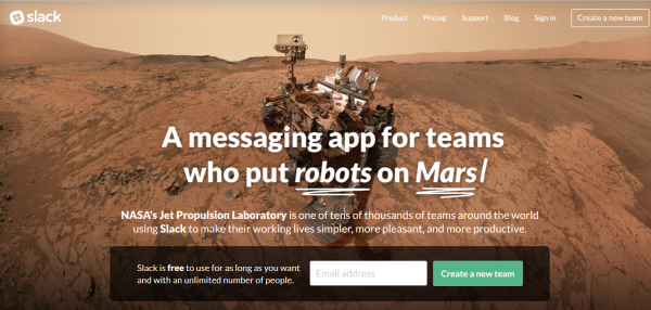 slack home screenshot mars