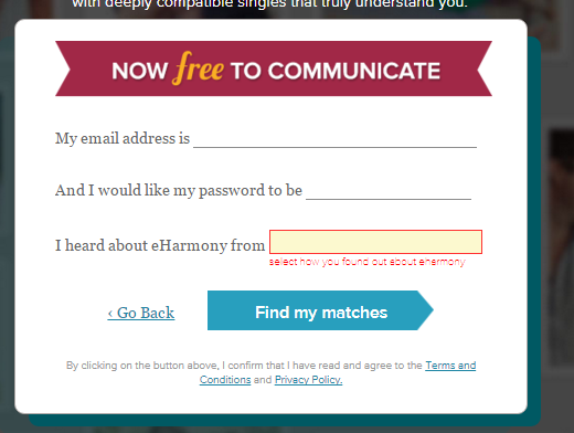 eharmony step 2
