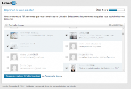 liste de contacts
