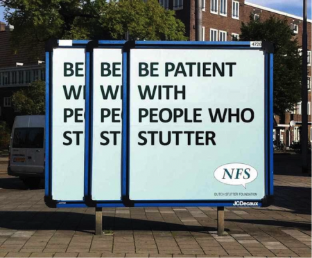 ©Be patient with people who stutter, Y&R, Not Just Fim, 2011
