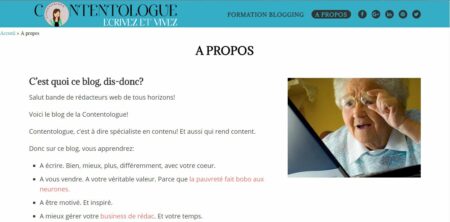 page à propos
