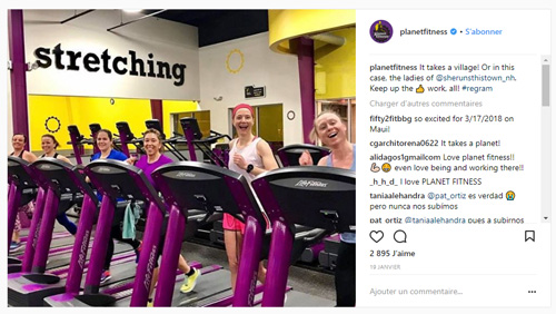 marketing influence instagram planetfitness