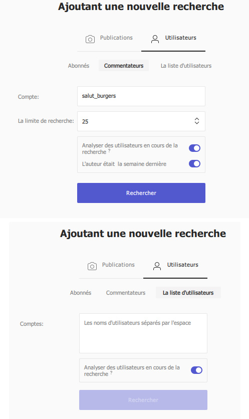 outil marketing instagram recherche commentaire