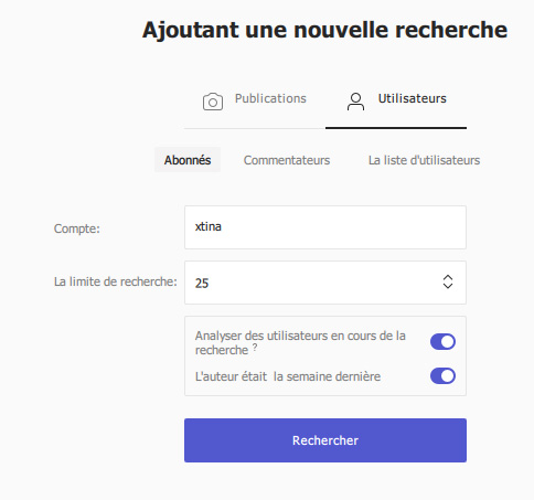 outil marketing instagram trouver comptes