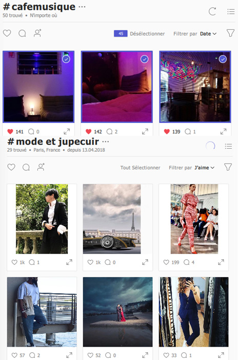 outil marketink instagram trouver publication
