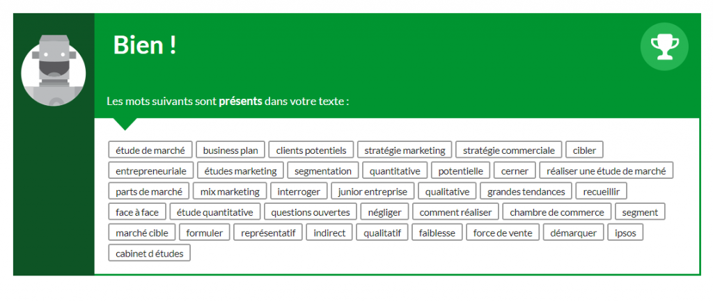 optimisation SEO mot cle etude marche