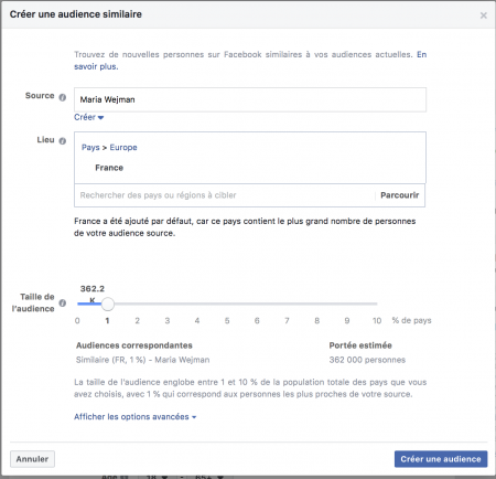 audience similaire Facebook