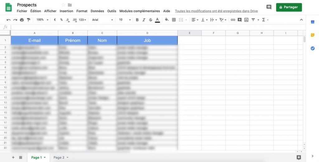 cold emailing fichier