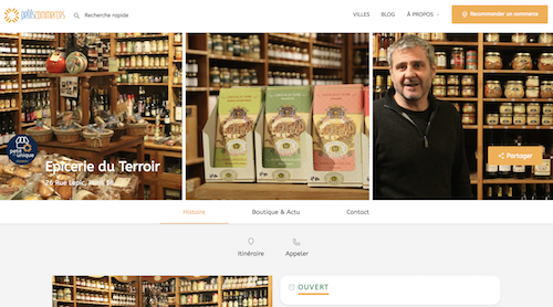 Page petitscommerces.fr