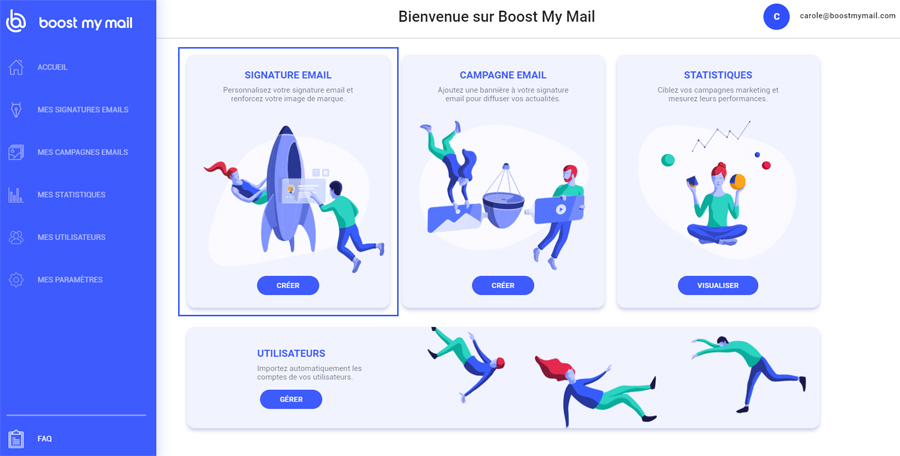 creer signature mail boost my mail