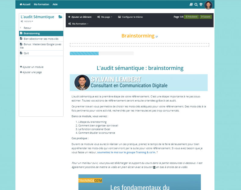 Créer une formation en ligne avec Learnybox
