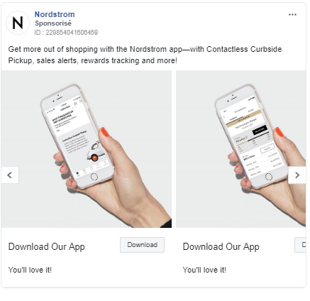 Nordstrom : Obtenir des téléchargements pour l’application de son e-commerce grâce à Facebook Ads