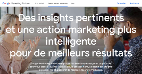Page d'accueil de Google Marketing Plarform