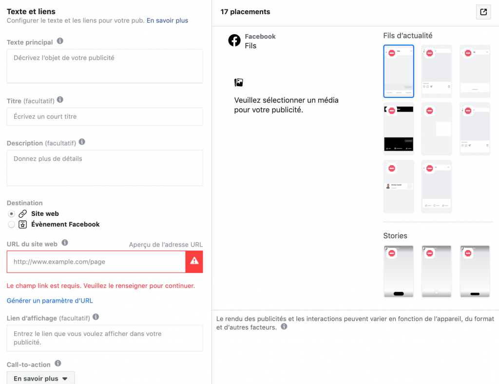 créer publicité Facebook gestionnaire de publicité