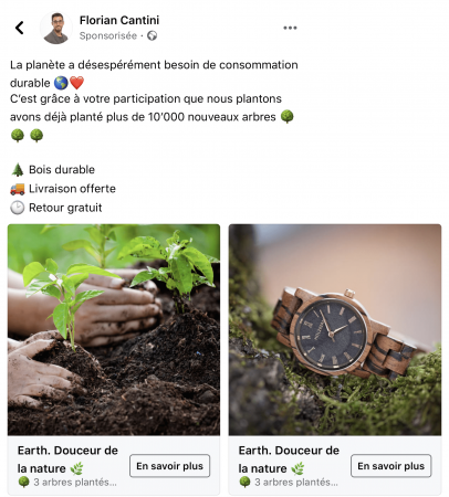 publicité Facebook Florian Cantini