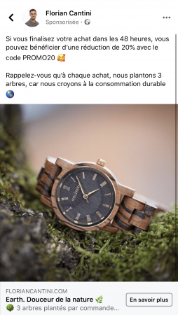 publicité Facebook Florian Cantini