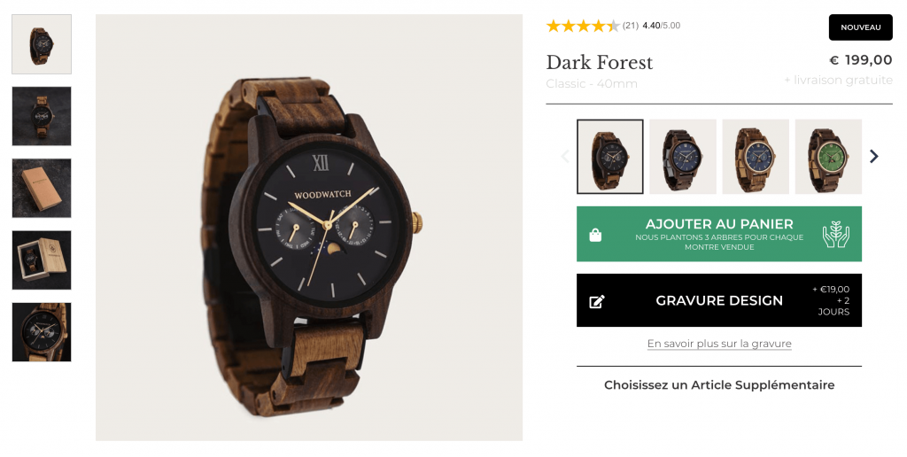 fiche produit montre en bois Wood Watch