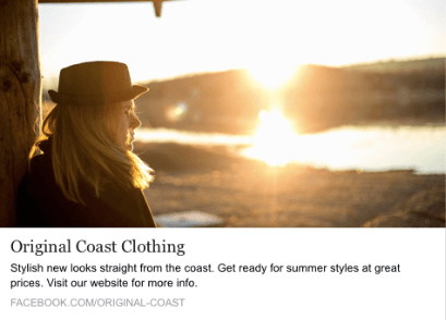 Facebook Ads - exemple de publicité 