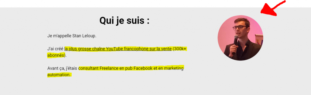 Exemple landing page qui fonctionne bien
