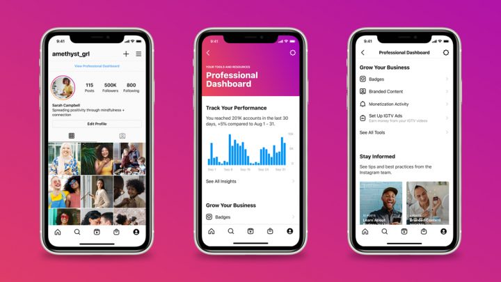 Instagram lance un nouveau « tableau de bord professionnel »