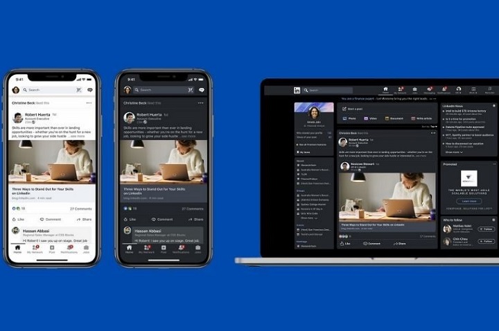 LinkedIn lance le mode sombre sur mobile !