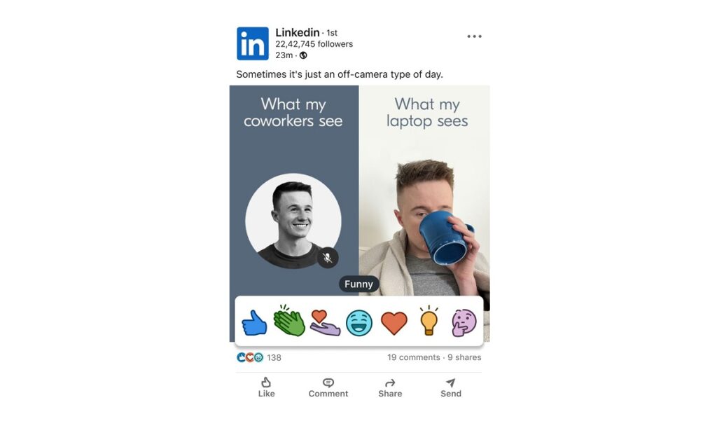 Ca y est ! LinkedIn lance l’emoji « Drôle »